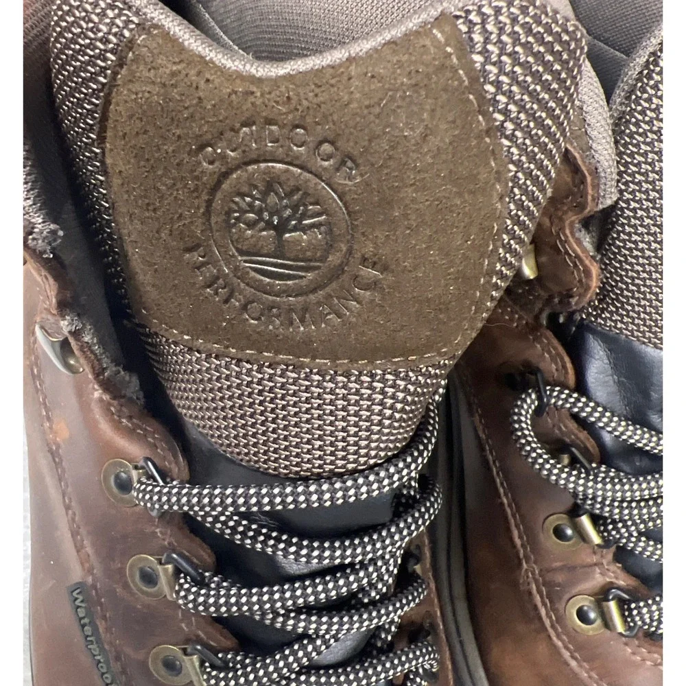 Timberland White Ledge Mid Waterproof Hiking Boots‎ Dk Brown Leather Mens 10.5